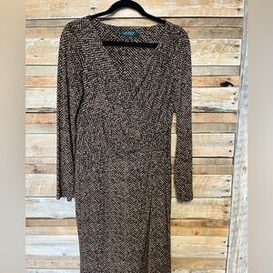 Lauren by Ralph Lauren size large v-neck faux wrap dress